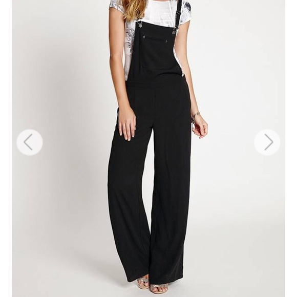 black flowy overalls